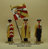 Noble corporation de l'abbaye de Môtier Neuchâtel Suisse , Jean Pierre Feigly Artisan-d'art Figurines-historiques